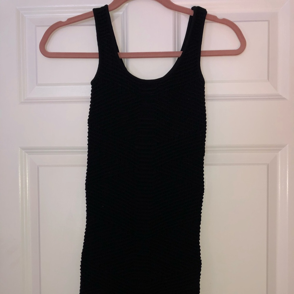 Textured stretchy black Bebe mini dress